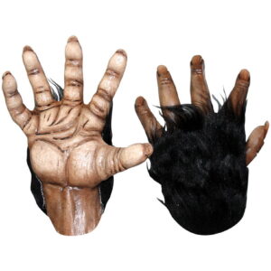 Braune Affenhände aus  Latex   Affen-Handschuhe aus Latex