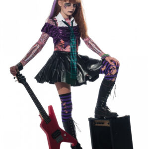 Zombie Punk Rocker Girl Kinderkostüm für Halloween S