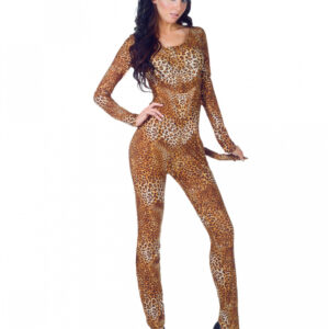 Sexy Leopard Kostüm -Catsuit-Leopard Kostüm-Leopard Anzug M / 38