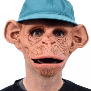 Schimpansen Maske mit Baseball Mütze für Fasching