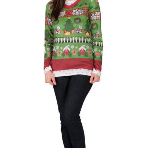 Kitschiges Lady Weihnachts Longsleeve  Kultiges Weihnachts-Shirt L / 40