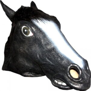 Tier Maske Pferd schwarz   Vollkopfmaske eines schwarzen Pferdes