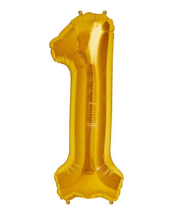 Folienballon Zahl 1 Gold Partydeko