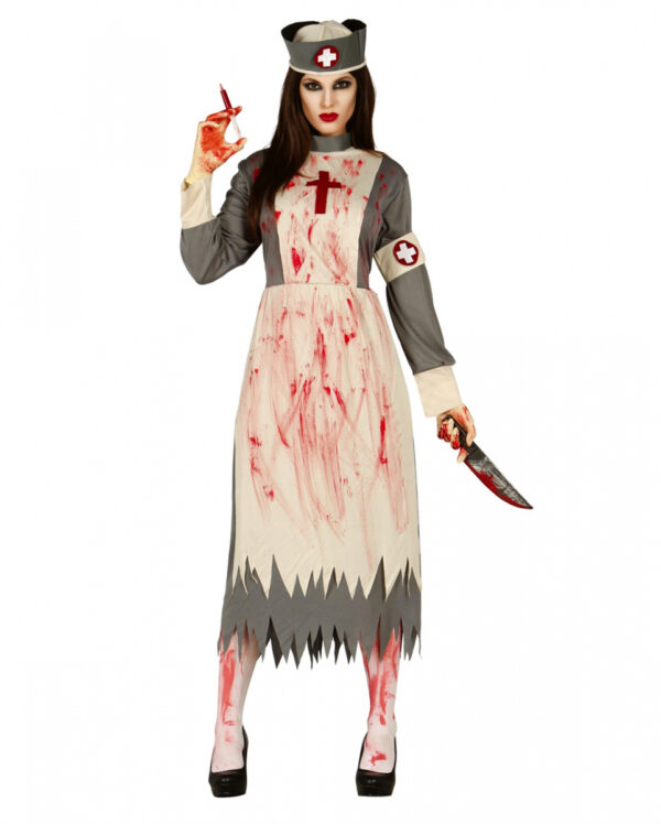 Psycho Lazarettschwester Kostüm für Halloween L 42/44