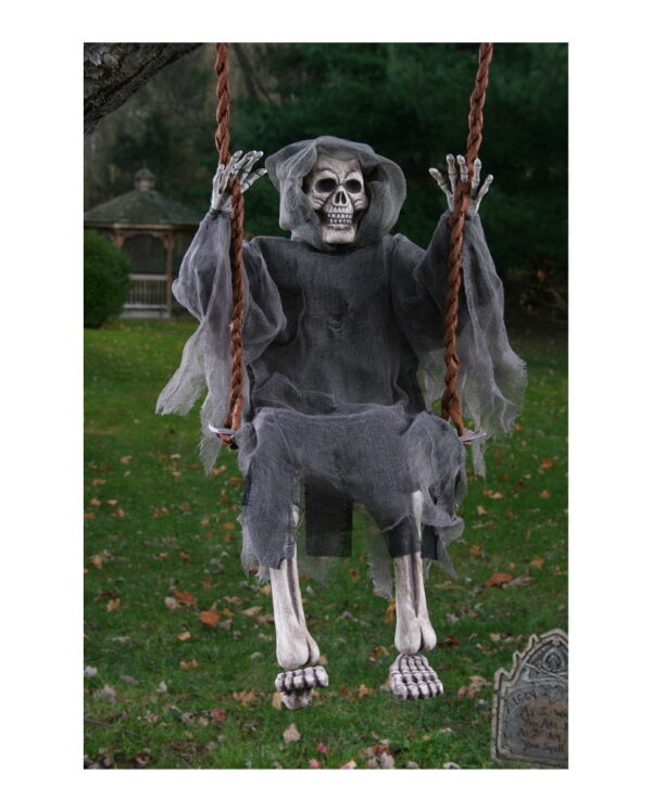 Geister Skelett auf der Schaukel Halloween Deko