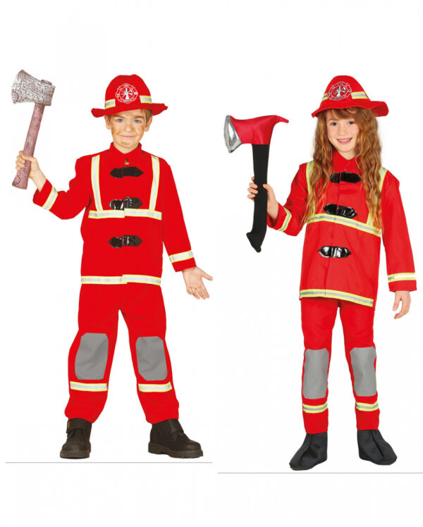 Feuerwehruniform Kinderkostüm für Fasching & Kindergeburtstage XL (10-12)