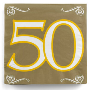 Goldene 50er Servietten für Feste