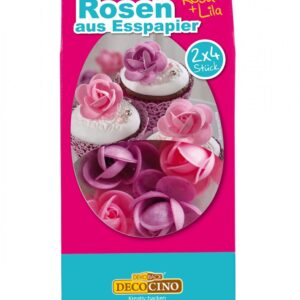 Esspapier Rosen rosa/lila ✿ 2 x 4 Stück