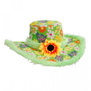 Bunter Hippie Hut mit Blume für Fasching!