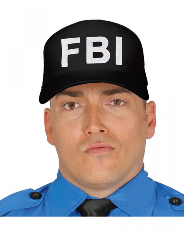 Schwarze FBI Mütze für Fasching!