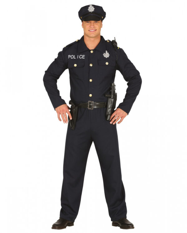 Herren Cop Kostüm für Fasching & Karneval L