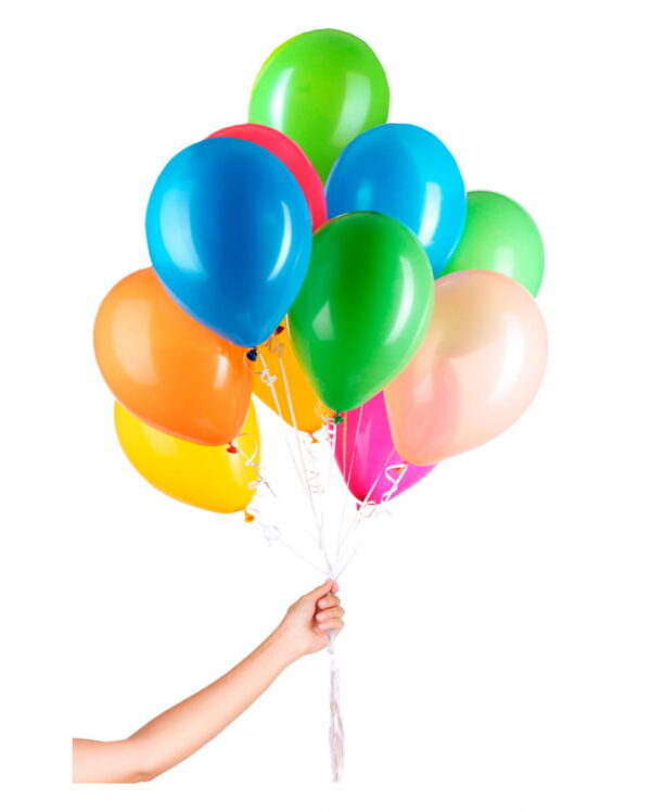 30 Bunte Ballons für Helium mit Schnur kaufen