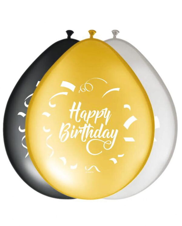 8 Luftballons Happy Birthday zum Geburtstag