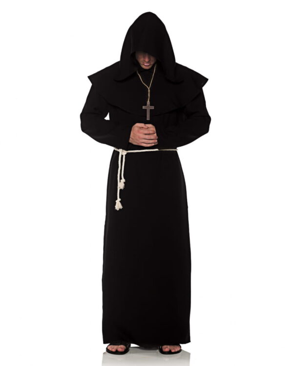 Mönchsrobe Männerkostüm schwarz  Kloster Kostüm XXL