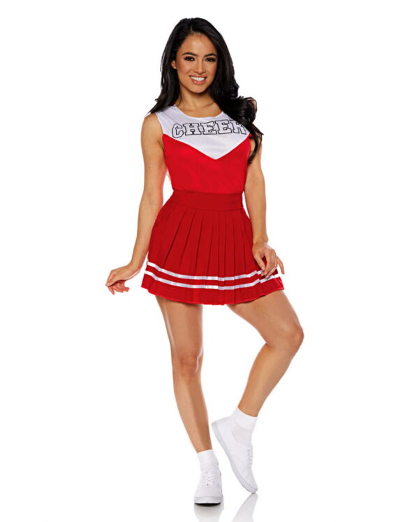 Cheerleader Kostüm rot für Fasching! XL