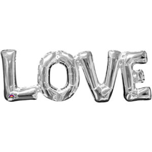 Silberner Schriftzug Love Folienballon ❤ kaufen