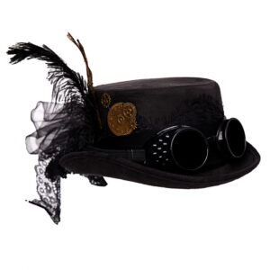 Steampunk Hut mit Schweißerbrille Schwarz kaufen!