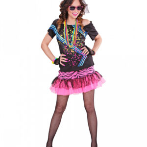 80ies Material Girl Damen Kostüm für Karneval XS