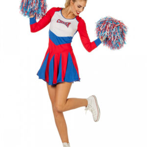 Rot-blaues Cheerleader Damen Kostüm kaufen 46