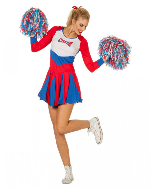 Rot-blaues Cheerleader Damen Kostüm kaufen 46