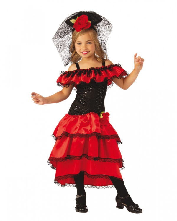 Rotes Flamenco Tänzerin Kinderkostüm ★ L