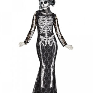 Elegantes Spitzen Skelett Kleid für Halloween M