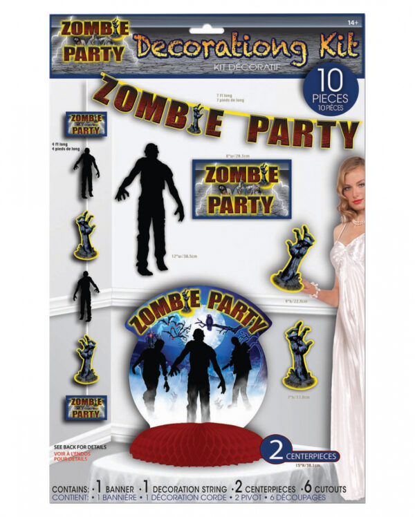 Zombie Party Dekoration Set 10 tlg für Halloween