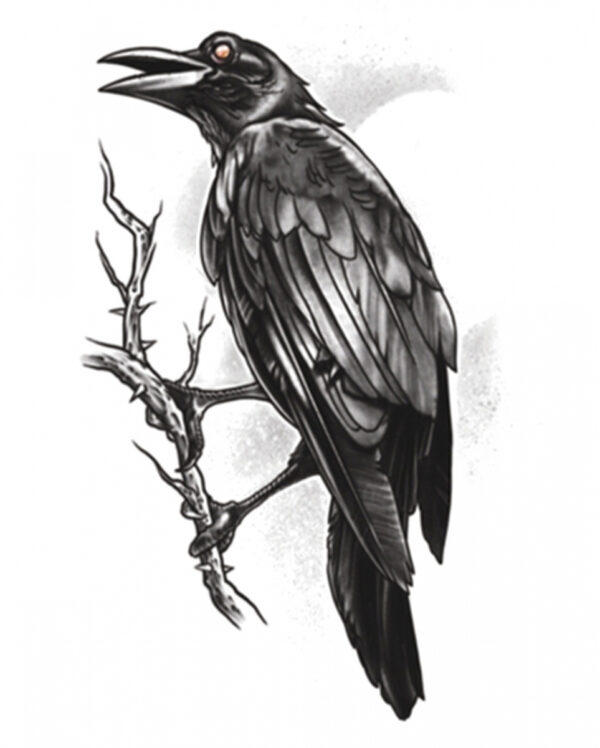 Gothic Klebetattoo Raven ➤ Fake-Tattoos bei