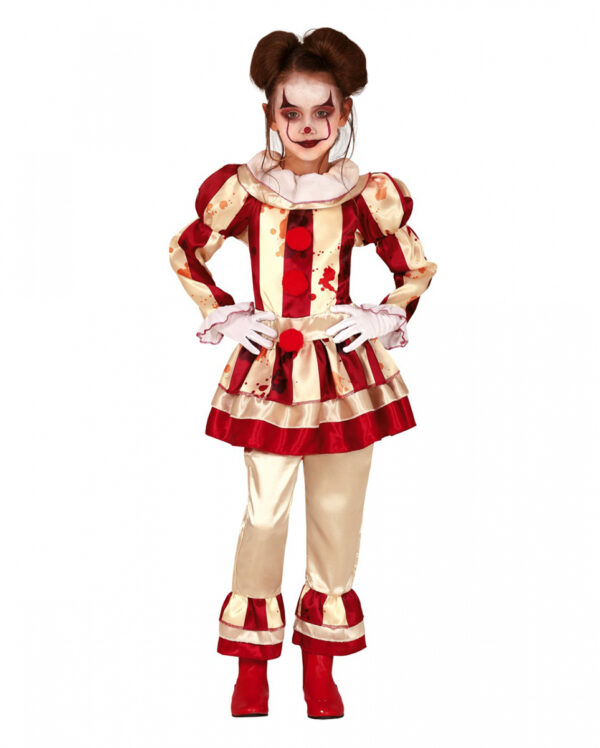 Blutiges Clownskind Mädchen Kostüm ➤ JETZT ordern 10-12 Jahre