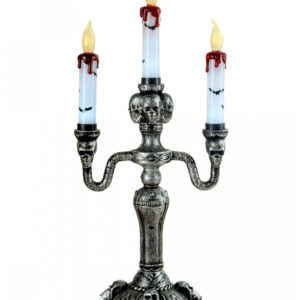 Gothic Kerzenständer mit LED Kerzen 40cm für Halloween
