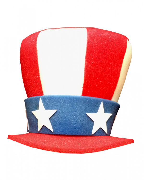 Uncle Sam Hut aus Schaumstoff für Mottopartys