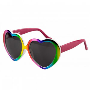 Herz Brille in Regenbogenfarben ➔ Hippies