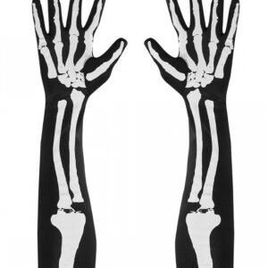 Lange Skelett Handschuhe  Accessoire