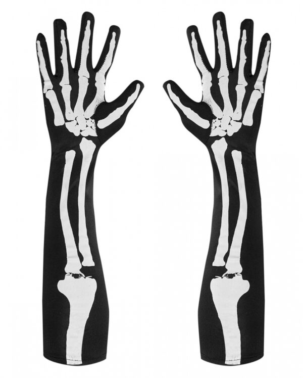 Lange Skelett Handschuhe  Accessoire