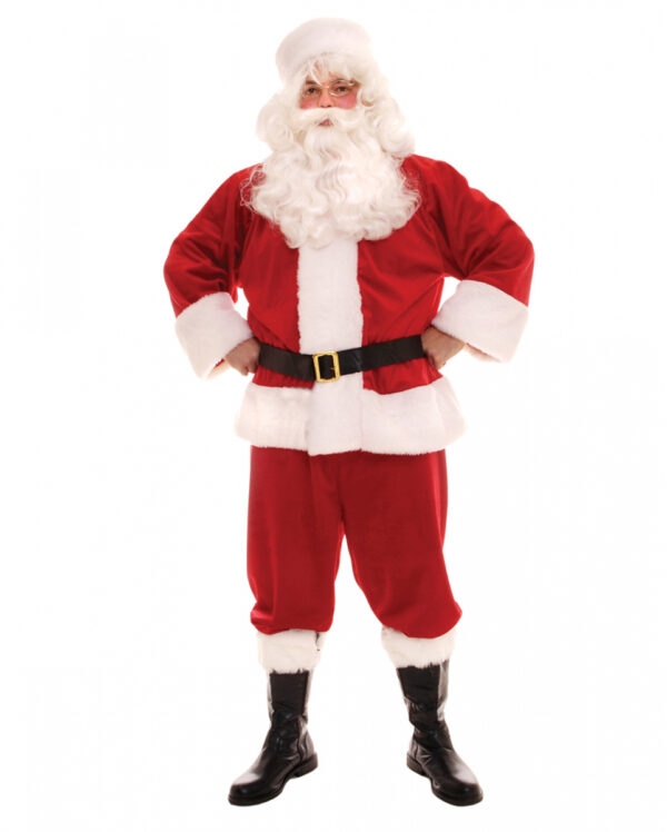 5-tlg. Weihnachtsmann Kostüm mit Plüsch ordern XXL