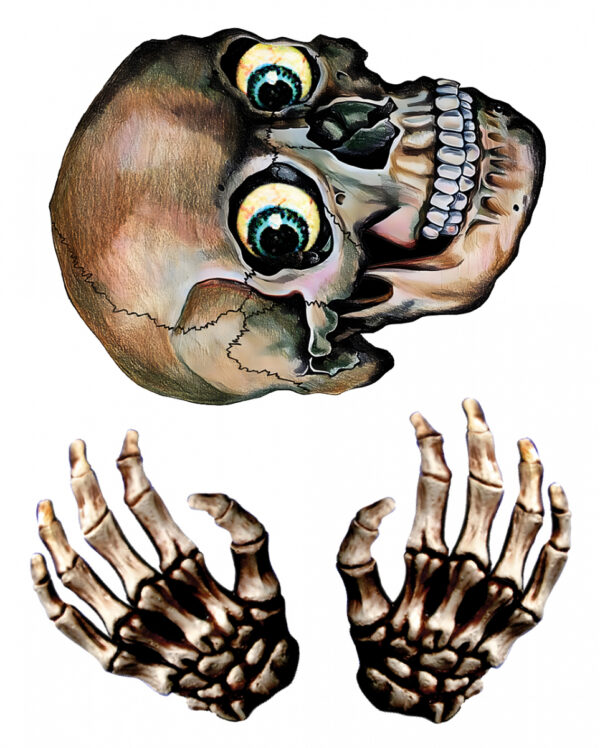 Totenkopf & Skelett Hände Fensterfolie ▶ Halloween