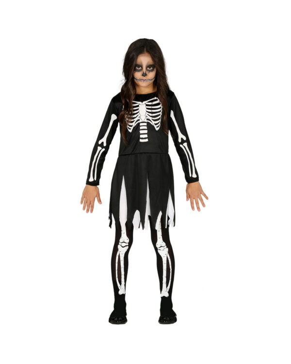 Knochen Mädchen Kinder Kostüm für Halloween ? 10-12 Jahre