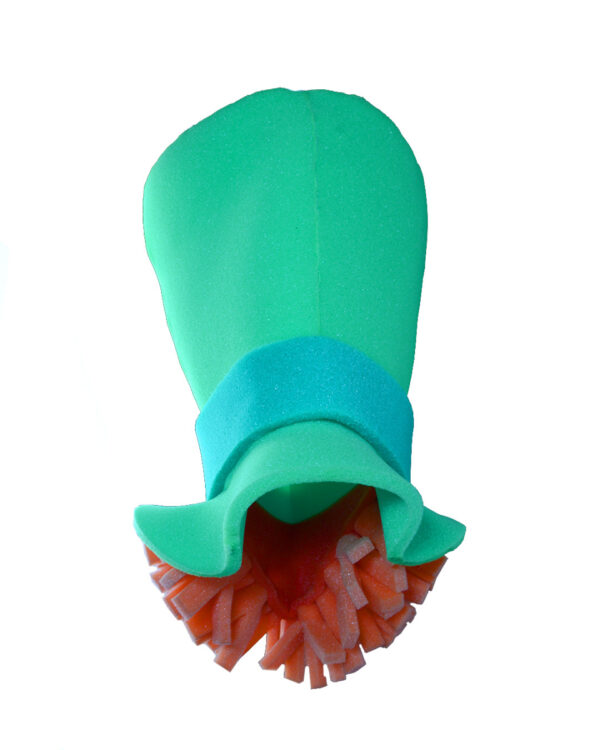 Grüner Kobold Schaumstoff Hut mit roten Haaren ➤