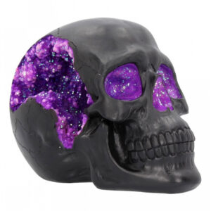 Geode Totenschädel mit Violettem Gothic Glitter ᐅ
