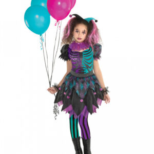 Crazy Harlequin Mädchenkostüm für Halloween? L 8-10 Jahre