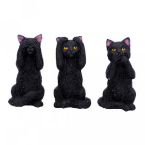 Drei weise schwarze Katzen als Geschenk kaufen