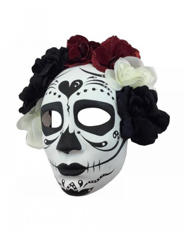 Sugar Skull Maske mit Blumen ★