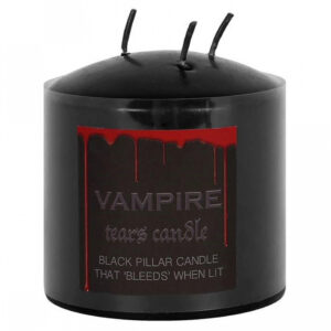 Schwarze Stumpenkerze mit Vampir Blut 7