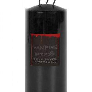 Schwarze Stumpenkerze mit Vampir Blut 15cm ★★★
