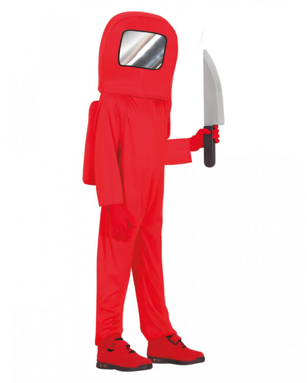 Roter Videospiel Astronaut Kostüm für Kinder kaufen L (7-9 Jahre)