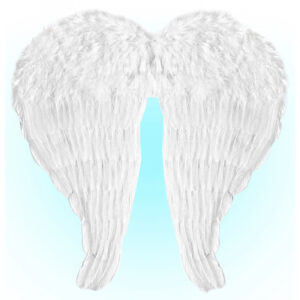Weiße Engelsflügel mit Federn 51x46cm Kostümzubehör