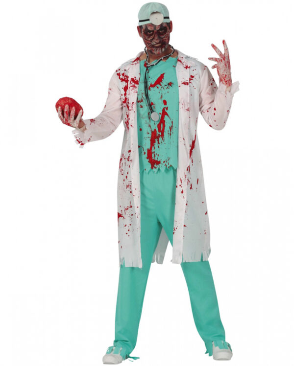 Blutbesudeltes Zombie Chirurg Herrenkostüm für ? L