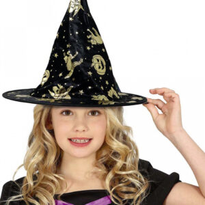 Hexenhut mit Halloween Motiven für Kinder für ?