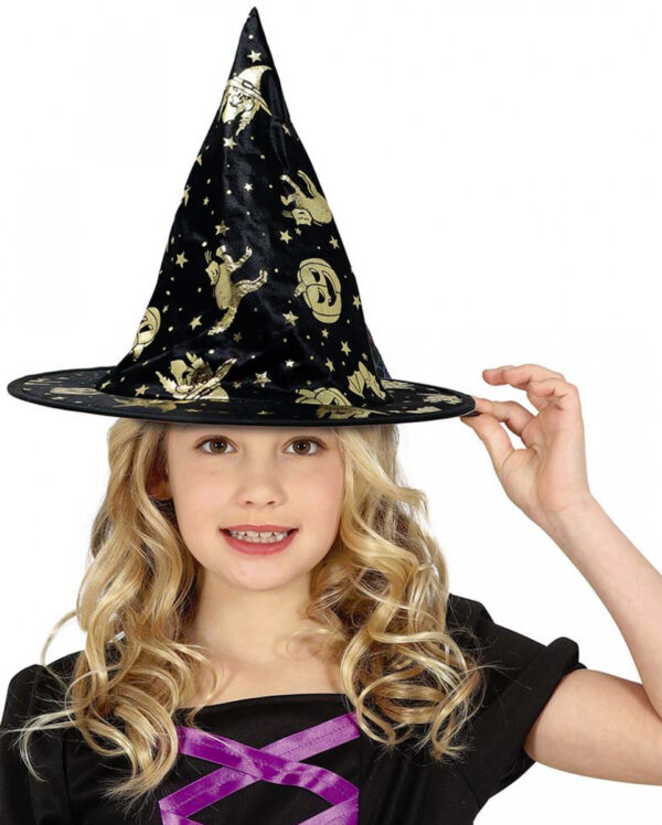 Hexenhut mit Halloween Motiven für Kinder für ?