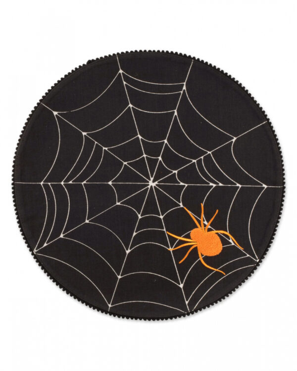 Halloween Platzdecke mit Spinne & Spinnweben 38cm für deine Tafel